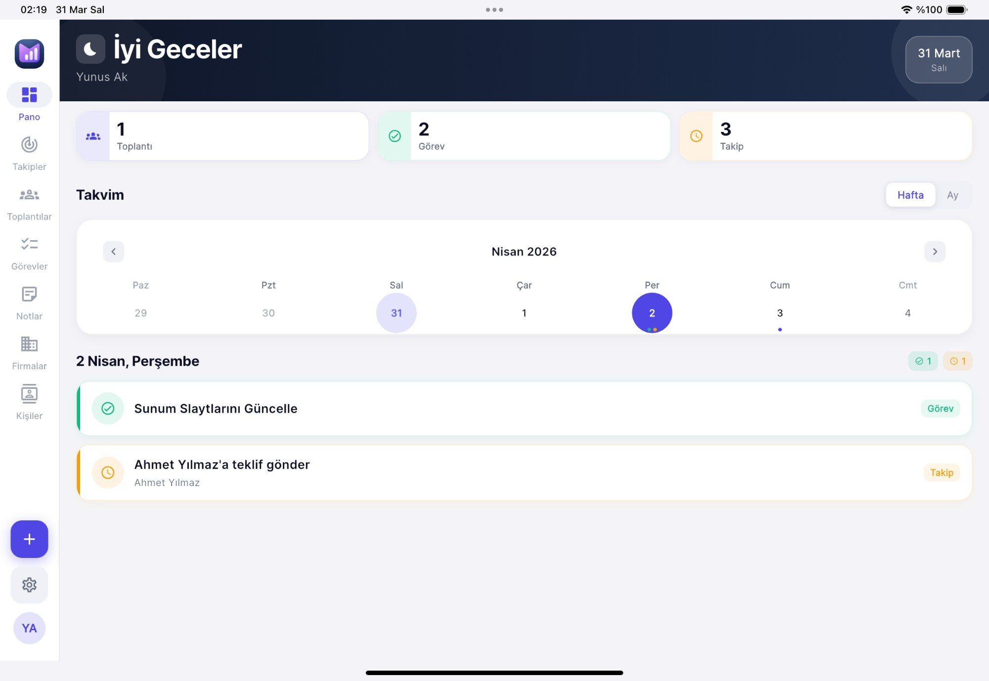 MarsFlow iPad Dashboard